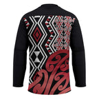 New Zealand Hockey Jersey Aotearoa Kowhaiwhai Mix Taniko Art - Red - Aussie Hoodie