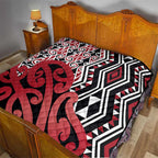 New Zealand Quilt Aotearoa Kowhaiwhai Mix Taniko Art - Red