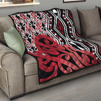 New Zealand Quilt Aotearoa Kowhaiwhai Mix Taniko Art - Red