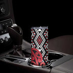 New Zealand Skinny Tumbler Aotearoa Kowhaiwhai Mix Taniko Art - Red