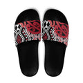 New Zealand Slide Sandals Aotearoa Kowhaiwhai Mix Taniko Art - Red - Aussie Hoodie