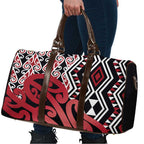 New Zealand Travel Bag Aotearoa Kowhaiwhai Mix Taniko Art - Red - Aussie Hoodie