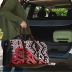 New Zealand Travel Bag Aotearoa Kowhaiwhai Mix Taniko Art - Red - Aussie Hoodie