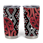 New Zealand Tumbler Cup Aotearoa Kowhaiwhai Mix Taniko Art - Red