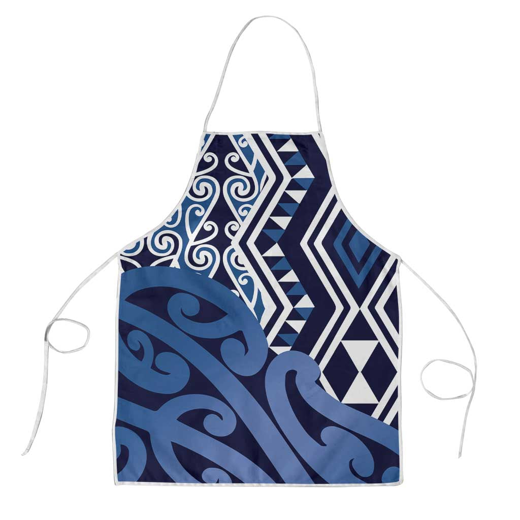 New Zealand Apron Aotearoa Kowhaiwhai Mix Taniko Art - Blue - Aussie Hoodie