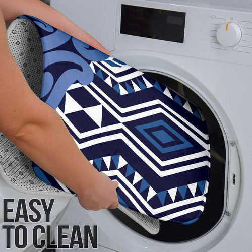 New Zealand Bathroom Set Aotearoa Kowhaiwhai Mix Taniko Art - Blue - Aussie Hoodie