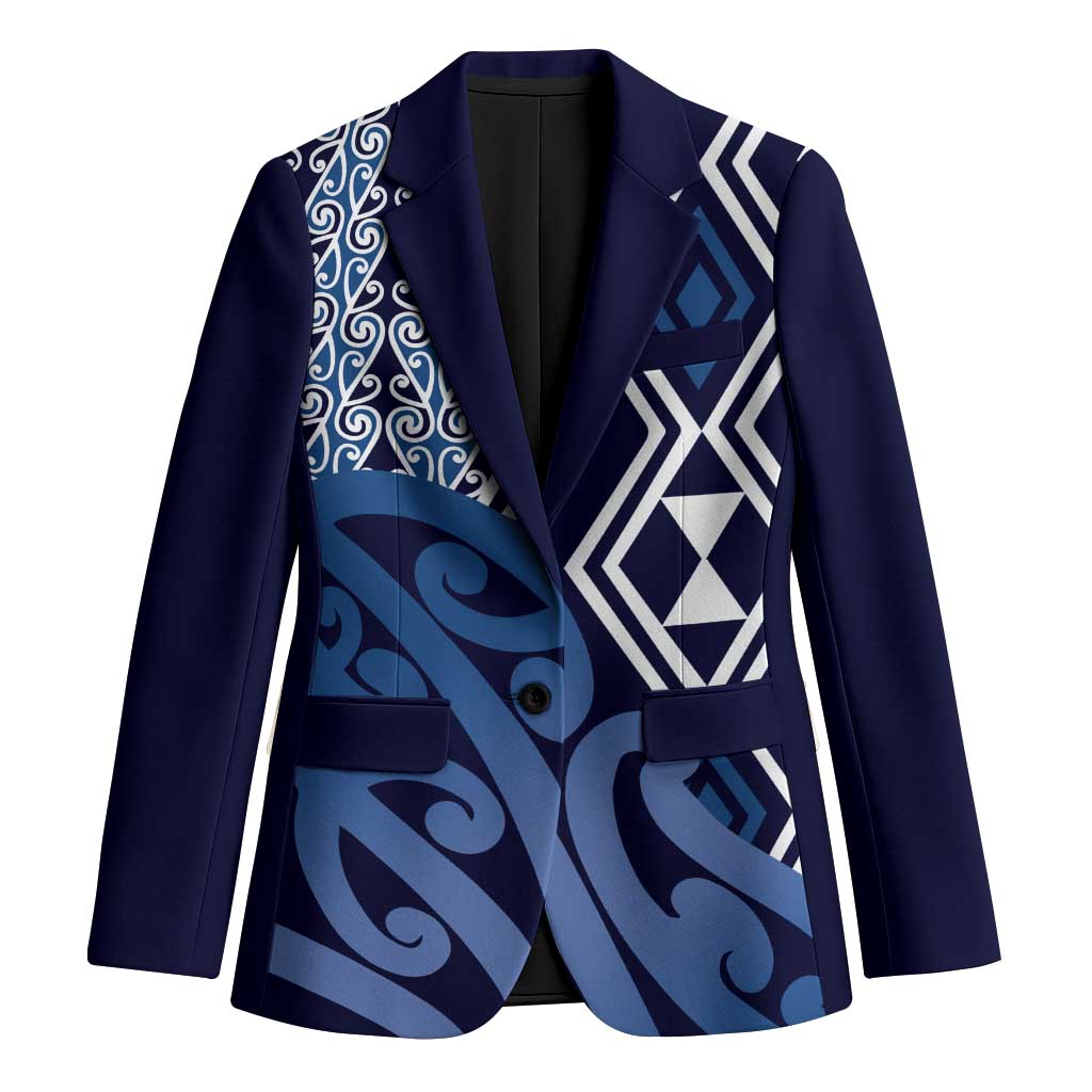 New Zealand Blazer Aotearoa Kowhaiwhai Mix Taniko Art - Blue - Aussie Hoodie