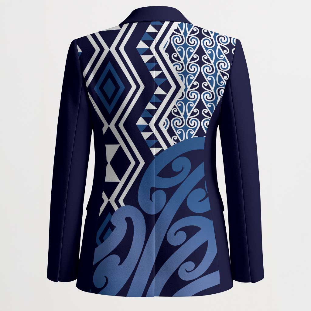 New Zealand Blazer Aotearoa Kowhaiwhai Mix Taniko Art - Blue - Aussie Hoodie