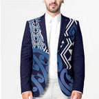 New Zealand Blazer Aotearoa Kowhaiwhai Mix Taniko Art - Blue - Aussie Hoodie
