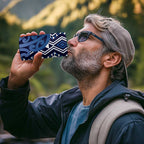 New Zealand 4 in 1 Can Cooler Tumbler Aotearoa Kowhaiwhai Mix Taniko Art - Blue