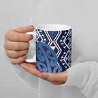 New Zealand Ceramic Mug Aotearoa Kowhaiwhai Mix Taniko Art - Blue - Aussie Hoodie