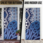 New Zealand Door Cover Aotearoa Kowhaiwhai Mix Taniko Art - Blue - Aussie Hoodie