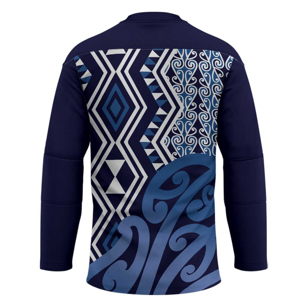 New Zealand Hockey Jersey Aotearoa Kowhaiwhai Mix Taniko Art - Blue - Aussie Hoodie