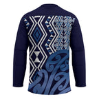 New Zealand Hockey Jersey Aotearoa Kowhaiwhai Mix Taniko Art - Blue - Aussie Hoodie