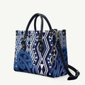 New Zealand Leather Bag Aotearoa Kowhaiwhai Mix Taniko Art - Blue - Aussie Hoodie