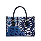 New Zealand Leather Bag Aotearoa Kowhaiwhai Mix Taniko Art - Blue - Aussie Hoodie