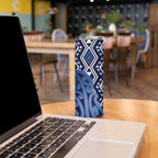 New Zealand Skinny Tumbler Aotearoa Kowhaiwhai Mix Taniko Art - Blue