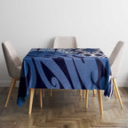 New Zealand Tablecloth Aotearoa Kowhaiwhai Mix Taniko Art - Blue
