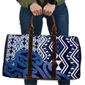 New Zealand Travel Bag Aotearoa Kowhaiwhai Mix Taniko Art - Blue - Aussie Hoodie