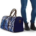 New Zealand Travel Bag Aotearoa Kowhaiwhai Mix Taniko Art - Blue - Aussie Hoodie