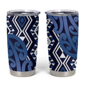 New Zealand Tumbler Cup Aotearoa Kowhaiwhai Mix Taniko Art - Blue