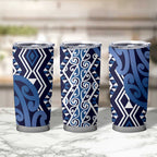 New Zealand Tumbler Cup Aotearoa Kowhaiwhai Mix Taniko Art - Blue
