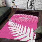 Custom New Zealand Aotearoa Cricket Area Rug Go White Silver Fern