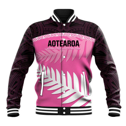 Custom New Zealand Aotearoa Cricket Baseball Jacket Go White Silver Fern