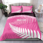Custom New Zealand Aotearoa Cricket Bedding Set Go White Silver Fern