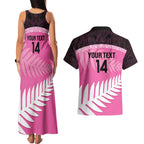 Custom New Zealand Aotearoa Cricket Couples Matching Tank Maxi Dress and Hawaiian Shirt Go White Silver Fern