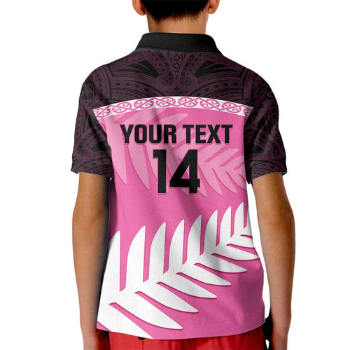 Custom New Zealand Aotearoa Cricket Kid Polo Shirt Go White Silver Fern