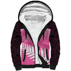 Custom New Zealand Aotearoa Cricket Sherpa Hoodie Go White Silver Fern