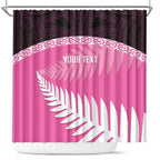 Custom New Zealand Aotearoa Cricket Shower Curtain Go White Silver Fern