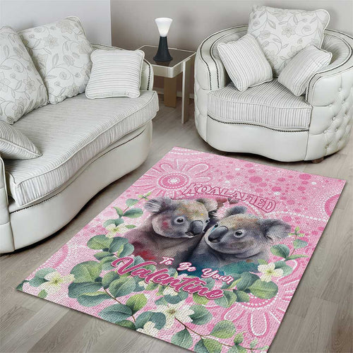 Australia Koala Valentine's Day Area Rug Koalified To Be Your Valentine