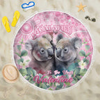 Australia Koala Valentine's Day Beach Blanket Koalified To Be Your Valentine