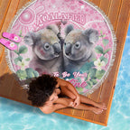 Australia Koala Valentine's Day Beach Blanket Koalified To Be Your Valentine
