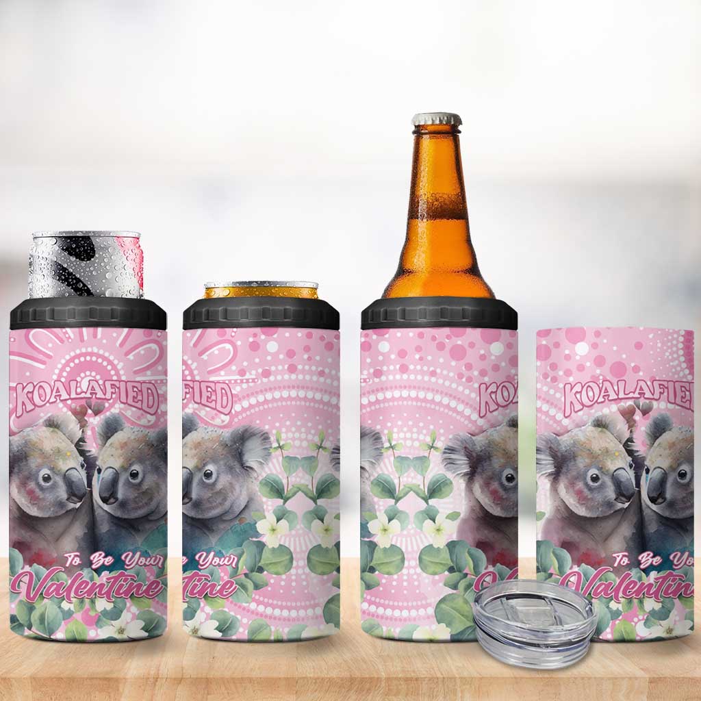 Australia Koala Valentine's Day 4 in 1 Can Cooler Tumbler Koalified To Be Your Valentine