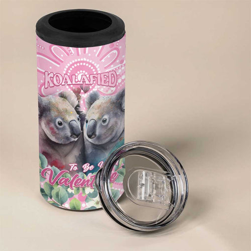 Australia Koala Valentine's Day 4 in 1 Can Cooler Tumbler Koalified To Be Your Valentine