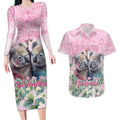 Australia Koala Valentine's Day Couples Matching Long Sleeve Bodycon Dress and Hawaiian Shirt Koalified To Be Your Valentine