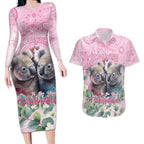 Australia Koala Valentine's Day Couples Matching Long Sleeve Bodycon Dress and Hawaiian Shirt Koalified To Be Your Valentine