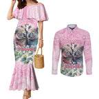 Australia Koala Valentine's Day Couples Matching Mermaid Dress and Long Sleeve Button Shirt Koalified To Be Your Valentine