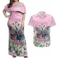 Australia Koala Valentine's Day Couples Matching Off Shoulder Maxi Dress and Hawaiian Shirt Koalified To Be Your Valentine