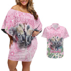 Australia Koala Valentine's Day Couples Matching Off Shoulder Short Dress and Hawaiian Shirt Koalified To Be Your Valentine