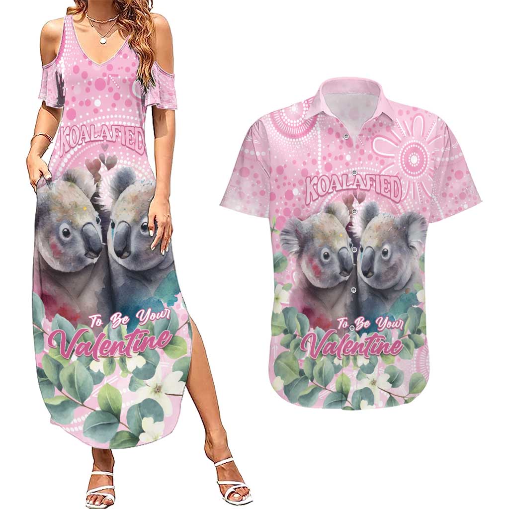 Australia Koala Valentine's Day Couples Matching Summer Maxi Dress and Hawaiian Shirt Koalified To Be Your Valentine