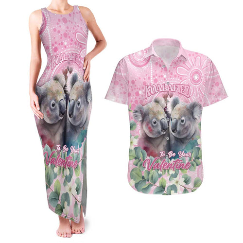 Australia Koala Valentine's Day Couples Matching Tank Maxi Dress and Hawaiian Shirt Koalified To Be Your Valentine