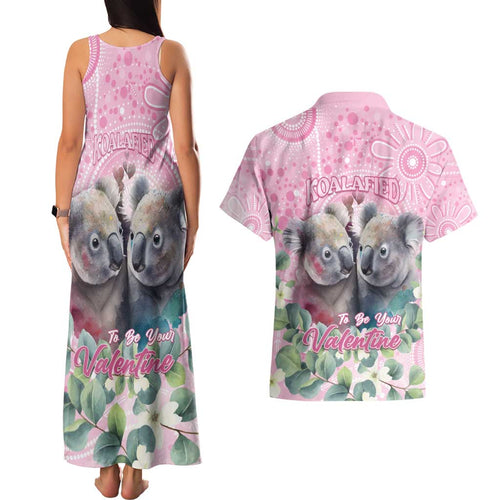 Australia Koala Valentine's Day Couples Matching Tank Maxi Dress and Hawaiian Shirt Koalified To Be Your Valentine