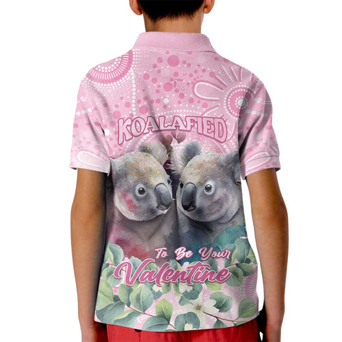 Australia Koala Valentine's Day Kid Polo Shirt Koalified To Be Your Valentine