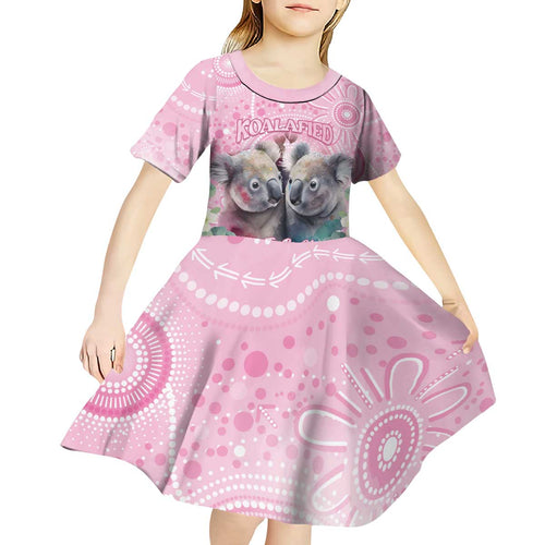 Australia Koala Valentine's Day Kid Short Sleeve Dress Koalified To Be Your Valentine