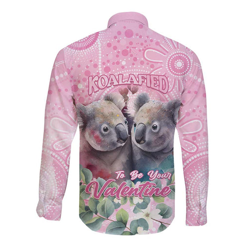 Australia Koala Valentine's Day Long Sleeve Button Shirt Koalified To Be Your Valentine