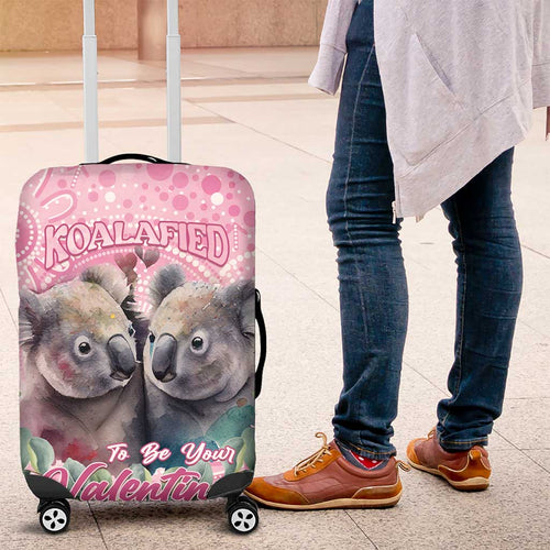 Australia Koala Valentine's Day Luggage Cover Koalified To Be Your Valentine